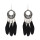 E-4689 Bohemian Vintage Silver Feather Pendant Drop Dangle Earrings Hook Earring