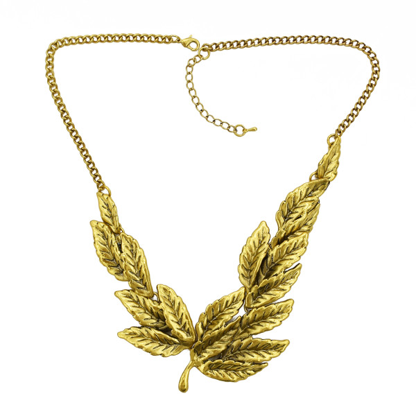 N-1822 New European Charming Fashion Vintage  Bronze Leaf  Pendant Necklace