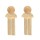 E-4684 European Gold Silver Plated Round Button Shape Tassel Earrings