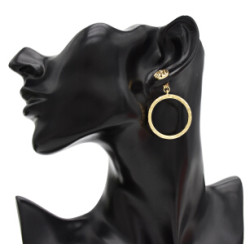 E-4679 Fashion Gold Metal Round Circle Drop Earrings for Women Bohemian Wedding Party Jewelry