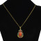 N-2365 New Fashion Long Bronze Chain Colorful Stone Pendant Vintage Necklace For Women