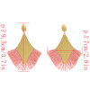 E-4703 Fashion Gold Metal Cotton Thread Tassel Drop Earrings for Women Boho Wedding Party Jewelry Gift