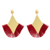 E-4703 Fashion Gold Metal Cotton Thread Tassel Drop Earrings for Women Boho Wedding Party Jewelry Gift