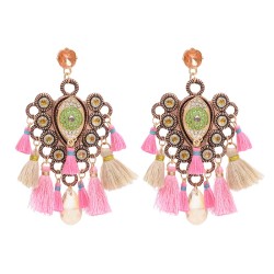 E-4701 New national style tassel earrings alloy crystal Evil Eye hot earring jewelry