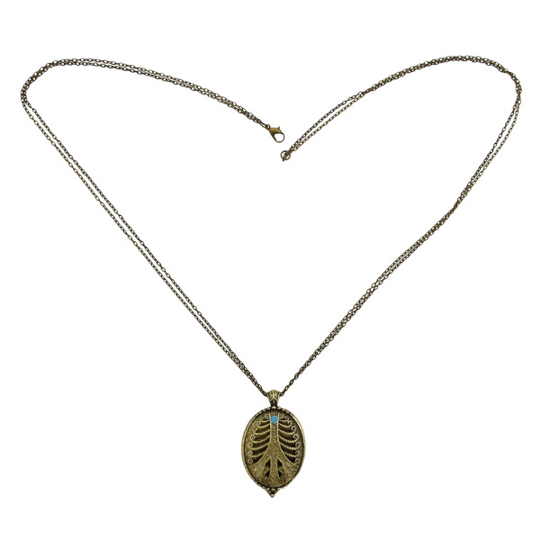 N-2361 New Fashion Vintage Style Engraving Hollow Out Box Pendant Necklace
