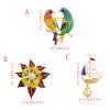 P-0405 Vintage Enamel Flower Animal Bird Nautical Ship Sailing Brooch Corsage