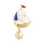 P-0405 Vintage Enamel Flower Animal Bird Nautical Ship Sailing Brooch Corsage