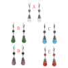 E-4704 Vintage Silver Metal Rhinestone Acrylic Beads Drop Earrings for Women Boho Wedding Party Jewelry