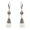 E-4704 Vintage Silver Metal Rhinestone Acrylic Beads Drop Earrings for Women Boho Wedding Party Jewelry