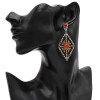 E-4700 Bohemian Hollow Big Diamond Shape Pendant Drop Earrings Stud Earring Wedding Bridal Ear Jewelry