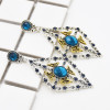 E-4700 Bohemian Hollow Big Diamond Shape Pendant Drop Earrings Stud Earring Wedding Bridal Ear Jewelry