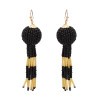 E-4706 6Colors Fashion Bohemian Stud Crystal Tassel Bead Earring for Women Jewelry
