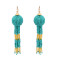 E-4706 6Colors Fashion Bohemian Stud Crystal Tassel Bead Earring for Women Jewelry