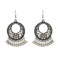 E-4717 4 colors Bohemian Vintage Silver Enamel Flower Ball Tassel Dangle Earrings