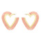 E-4716 Ethnic Heart Shape Cotton Thread Tassel Drop Earrings for Women Boho Wedding Party Jewelry