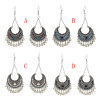 E-4713 4 Colors Bohemian Vintage Silver Enamel  Ball Tassel Dangle Earrings Jewelry Design