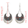 E-4713 4 Colors Bohemian Vintage Silver Enamel  Ball Tassel Dangle Earrings Jewelry Design
