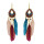 E-4712 Bohemian Vintage Gold Feather Pendant Tassels Drop Dangle Earrings Hook Earring