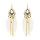 E-4712 Bohemian Vintage Gold Feather Pendant Tassels Drop Dangle Earrings Hook Earring