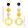 E-4709 2 colors Korean Personality Drop Earrings Thread Wrapped Crispin Thread Ball Bon Bon Ball Pom Pom Ball Wood Circles Pendant Dangle Earrings Women Party Jewelry