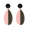 E-4711 Trendy Bohemian Style Resin Drop Double Colors Ear Stud Earrings For Women