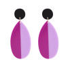 E-4711 Trendy Bohemian Style Resin Drop Double Colors Ear Stud Earrings For Women