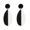 E-4711 Trendy Bohemian Style Resin Drop Double Colors Ear Stud Earrings For Women