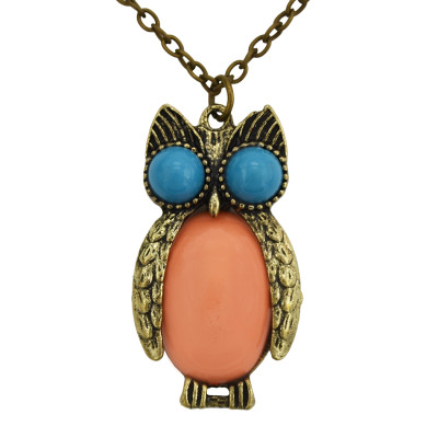 N-2512 New fashion vintage style Bronze Owl pendant necklace