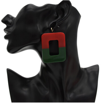 E-4715 4 Colors Square Shape Enamel Fashion Ear Studs for Fashion Women
