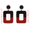 E-4715 4 Colors Square Shape Enamel Fashion Ear Studs for Fashion Women
