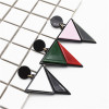 E-4714 3 Colors Trendy Triangle Color Patchwork  Acrylic Drop Earrings For Women