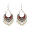 E-4724 3 Colors Bohemian Vintage Silver Enamel  Ball Tassel Dangle Earrings Jewelry Design