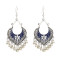 E-4724 3 Colors Bohemian Vintage Silver Enamel  Ball Tassel Dangle Earrings Jewelry Design