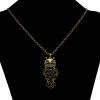 N-2554 New Coming Bronze Black Glazed Owl Pendant Necklace