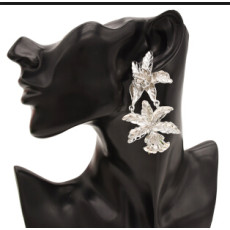 E-4720 Fashion Silver Gold Metal Big Flower Drop Earrings for Women Boho Wedding Party Jewelry
