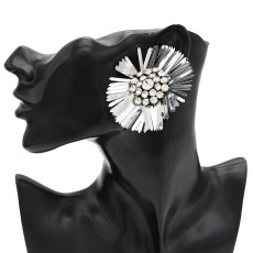 E-4726 2 Colors Floral Shape Crystal Fashion Ear Studs Earrings for Women