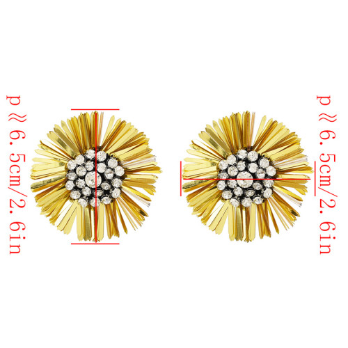 E-4726 2 Colors Floral Shape Crystal Fashion Ear Studs Earrings for Women