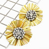 E-4726 2 Colors Floral Shape Crystal Fashion Ear Studs Earrings for Women