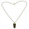 N-2553  Vintage Style Rhinestone Bronze Owl Pendant Necklace