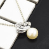 N-2583  New Fashion Silver Plated Alloy Pearl pendant necklace