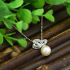 N-2583  New Fashion Silver Plated Alloy Pearl pendant necklace