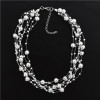 N-7079 2 Colors Silver-Glated White Beads Summer Women  Choker Necklace Jewelry Design