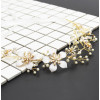 F-0495 Fashion Lace Flowers Crystal Pearl Beads Silk Chain Hairband Bridal Wedding Hair Accessories Jewelry