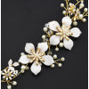 F-0495 Fashion Lace Flowers Crystal Pearl Beads Silk Chain Hairband Bridal Wedding Hair Accessories Jewelry