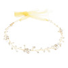 F-0496 Bridal Wedding Hair Accessories Jewelry Fashion Copper Alloy Lace Flowers Crystal Silk Chain Hairband