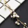 F-0496 Bridal Wedding Hair Accessories Jewelry Fashion Copper Alloy Lace Flowers Crystal Silk Chain Hairband