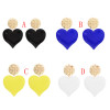 E-4733 New Fashion Gold Metal Big Heart Drop Earrings for Women Bohemian Wedding Party Jewelry