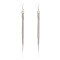 gun black/silver tone long fringe dangle earring E-0079