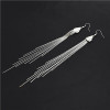 gun black/silver tone long fringe dangle earring E-0079