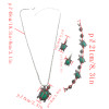 N-5866 New Arrival Tibetan Silver Alloy Inlay Turquoise Tortoise Pendant Necklace Earrings Bracelet Set  For Women